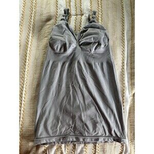 Women’s Maternity Breastfeeding Gray Nursing Tank Top Built-in Bra Cami Size XL